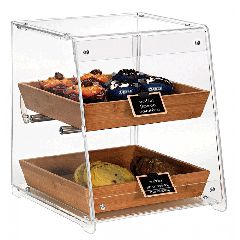 Βιτρίνα ταμείου Plexiglass 2 επιπέδων με 2 καλάθια οικολογικό Bamboo 33x33εκ
