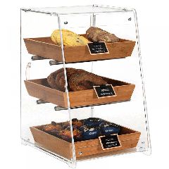 Βιτρίνα ταμείου Plexiglass 3 επιπέδων με 3 καλάθια οικολογικό Bamboo σε διάσταση 33x33εκ