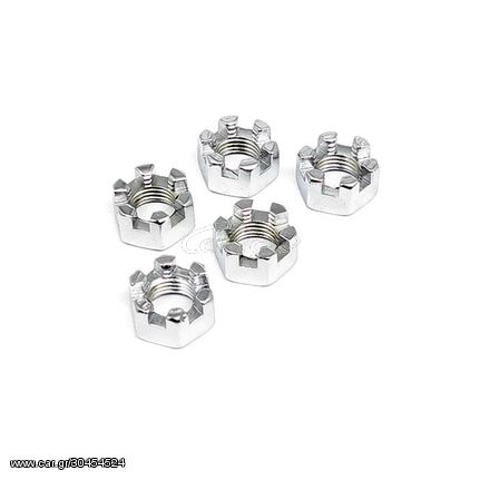 CHROME CASTLE NUT, 3/8-24