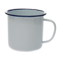 MUG ENAMEL WHITE/NAVY