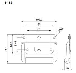 Adam Hall 3412 - SURFACE MOUNTED HANDLE SPRUNG - Adam Hall-thumb-1