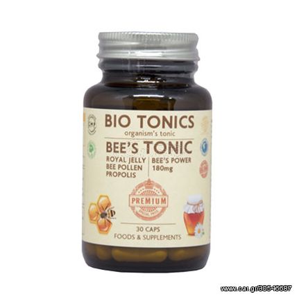 Bio Tonics Bee’s Tonic 30 Caps Βασιλικός Πολτός - Γύρη - Πρόπολη