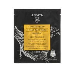 Apivita Express Beauty Tissue Face Mask Mastic 15ml Μάσκα Προσώπου για Σύσφιξη & Αίσθηση Lifting