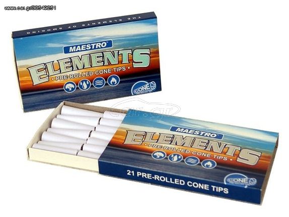 Τζιβάνες Elements Pre Rolled Cone Tips Προτυλιγμένες Κωνικές με 21 Τεμάχια - 1 Πακετάκι