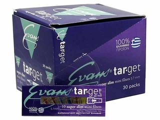 Πιπάκια τσιγάρου TARGET Super Slim 5.7mm by Evans (κουτί με 30 πακετάκια)