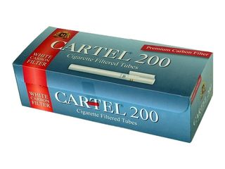 Τσιγαροσωλήνες Cartel White Carbon Filter των 200 με Ενεργό Άνθρακα - άδεια τσιγάρα - 1 Πακέτο