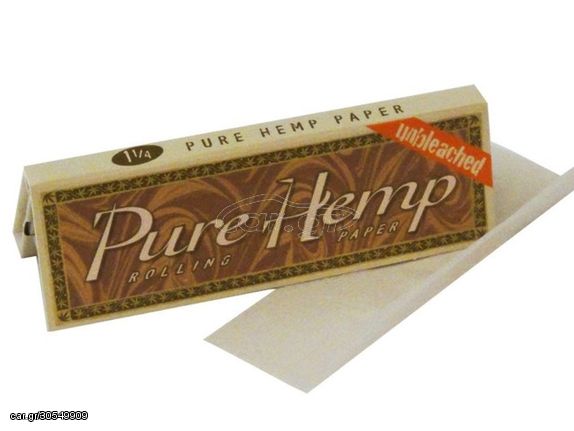 Χαρτάκια Pure Hemp Medium Unbleached 1&1/4 (Μεσαία - Ακατέργαστα) με 50 φύλλα - 1 Πακετάκι