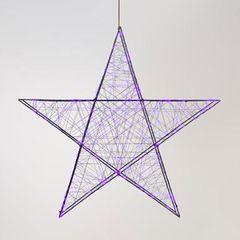 Αστέρι φωτιζόμενο 78cm με 240 led λαμπάκια σε μωβ χρώμα μαύρο μεταλλικό σκελετό με χρονοδιακόπτη και μετασχηματιστή IP44