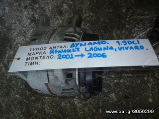 ΔΥΝΑΜΟ RENAULT LAGUNA / TRAFIC - OPEL VIVARO - NISSAN PRIMASTAR 1.9DCI ΚΩΔ. ΚΙΝΗΤΗΡΑ F9Q, MOD 2001-2006