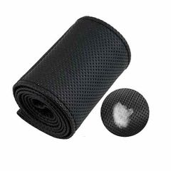 OEM Δερματινο κάλυμμα τιμονιού μονόχρωμο περφορέ (μαυρο) 37-39cm 10142-4