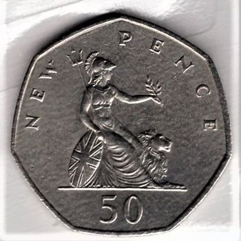 50 New Pence 1969 - Elizabeth II 2nd portrait ,  G.BRITAIN .