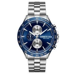 Ρολόι ανδρικό Kenneth Cole KC51119002 με μπρασελέ και μπλε μεταλλικό καντράν