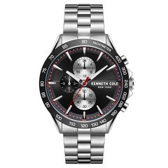 Ρολόι ανδρικό Kenneth Cole KC51119001 με μπρασελέ και μαύρο μεταλλικό καντράν