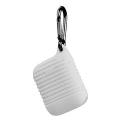 Θήκη σιλικόνης για Apple Airpods με γάντζο TYPE 2 -λευκο