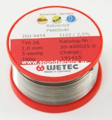 ΚΟΛΛΗΣΗ ΚΑΛΑΪ 1mm 250gr Sn40/Pb60 WETEC