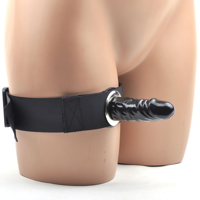 Leg Harness with Black Dildo