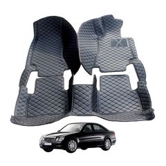 5D Πατάκια Mercedes W211 2002-2009 Μαύρο Με Κόκκινη Ραφή