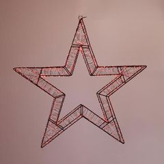 Αστέρι φωτιζόμενο 50cm με 1200 led σε κόκκινο χρώμα 12V μετασχηματιστή και χρονοδιακόπτη, μαύρο μεταλλικό σκελετό και προέκταση παροχής 5m, ip44