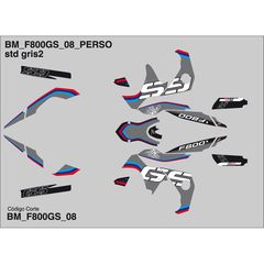 ΚΙΤ ΑΥΤΟΚΟΛΗΤΑ UNIRACING για BMW F 800 GS(gray/tri-color) mont.2008-2012