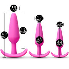 Pink Color Silicone Butt Plug Set-thumb-2