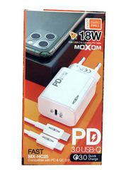 MOXOM MX-HC25 Fast Charger with USB-C to Lightning PD cable White (MX-HC25 Lightning)
