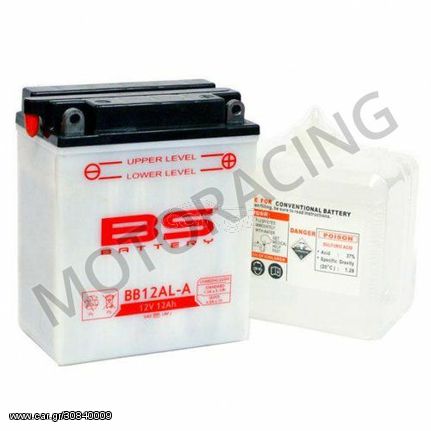 ΜΠΑΤΑΡΙΑ PEUGEOT SATELIS 125 04'-06' / APRILIA SCARABEO 150 98'-03' / LEONARDO 150 96'-05' BS-BATTERY 12V 12Ah BB12AL-A ΜΕ ΥΓΡΑ