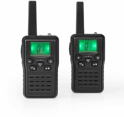 NEDIS Walkie-Talkie Range 10 km 8 Channels VOX Charging Base 2 Pieces - (WLTK1010BK)