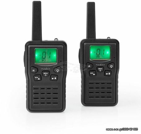 NEDIS Walkie-Talkie Range 10 km 8 Channels VOX Charging Base 2 Pieces - (WLTK1010BK)