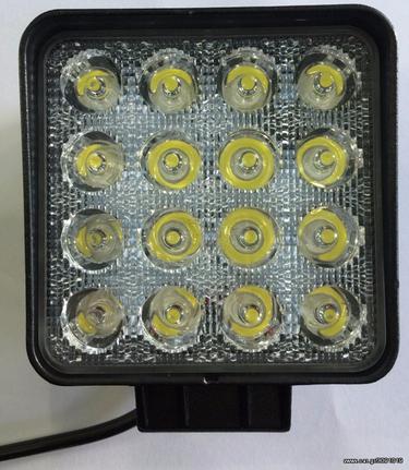 ΠΡΟΒΟΛΕΑΣ LED DRL-ΕΡΓΑΣΙΑΣ 48 WATT ΠΟΛΥ ΔΥΝΑΤΟΙ 6500Κ ΛΕΥΚΟ ΨΥΧΡΟ ΧΡΩΜΑ ΑΛΟΥΜΙΝΙΟΥ 9-60 VOLT ΑΔΙΑΒΡΟΧΟΣ IP68..Sound☆Street..