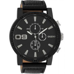 Ρολόι OOZOO Timepieces XXL Black Leather Strap - C10067 C10067