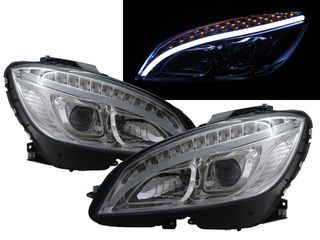 ΦΑΝΑΡΙΑ ΕΜΠΡΟΣ Headlights LED Mercedes W204 S204 C-Klasse chrome