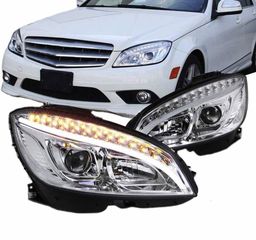 ΦΑΝΑΡΙΑ ΕΜΠΡΟΣ Headlights LED Mercedes Benz W204 S204 C-Klasse chrome