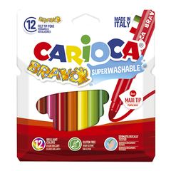 ΜΑΡΚΑΔΟΡΟΙ CARIOCA BRAVO ΣΕΤ=12 ΧΡΩΜ. ΜΥΤΗ Φ6mm Carioca 42755 60-700 24τμχ