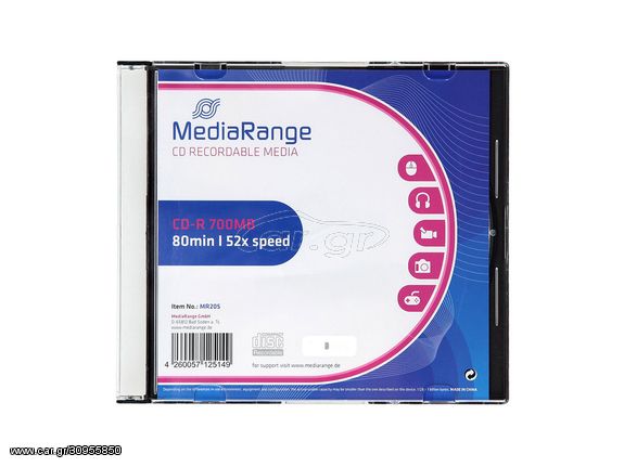 CD-R 80΄ Media Range 700mb 52x slimcase 1 τεμάχιο