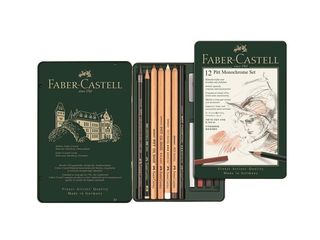 Κασετίνα μεταλλική Faber Castell Pitt Monochrome (σετ 12 τεμαχίων)