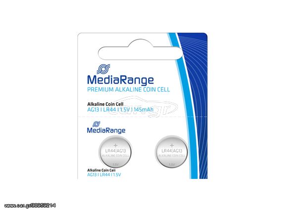 Αλκαλικές μπαταρίες MediaRange Premium Coin Cells AG13 (LR44) 1.5V  (2 τεμάχια)