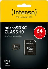 Κάρτα Μνήμης Micro SD Card Intenso 64GB Class 10 Incl.Adaptor