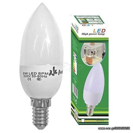 ΛΑΜΠΑ LED ΚΕΡΙ Ε14 3W 230V ΘΕΡΜΟΣ ΦΩΤΙΣΜΟΣ 180o 108171 88-151