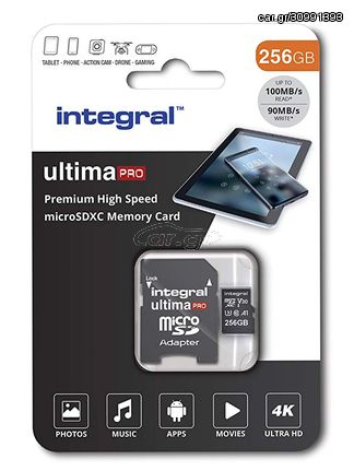 Integral microSDHC memory card 256GB INMSDX256G-100/90V30 (Raspberry Pi recommended)