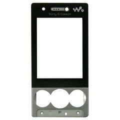Γνήσια Μπροστινή Πρόσοψη Sony Ericsson W705 Μαύρο-Ασημί με Τζαμάκι Οθόνης