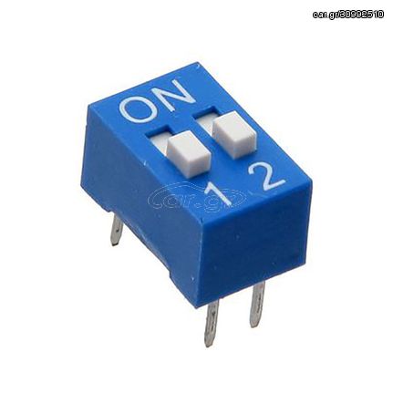 DIP Switch, 2 pole, sealed, pitch 2.54mm