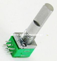 10mm STEREO 100KA ΠΟΤΕΝΣΙΟΜΕΤΡΟ ΠΕΡΙΣΤΡΟΦΙΚΟ ΣΑΣΙ ΑΞΟΝΑΣ 20mm FLAT A100K