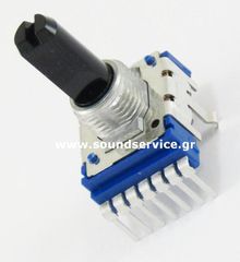 14mm STEREO 10KB ΠΟΤΕΝΣΙΟΜΕΤΡΟ ΠΕΡΙΣΤΡΟΦΙΚΟ ΣΑΣΙ 7-PIN ΑΞΟΝΑΣ 12MM FLAT + ΚΛΙΚ ΚΕΝΤΡΟ 103B
