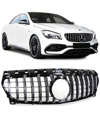 ΜΑΣΚΑ ΕΜΠΡΟΣ Mercedes CLA C117 X117 W117 (2013-2018) CLA45 GT-R Panamericana Design Black Chrome