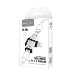 Hoco LS20 Adapter ακουστικών και φόρτισης για κινητά τηλέφωνα iPhone Ασημί