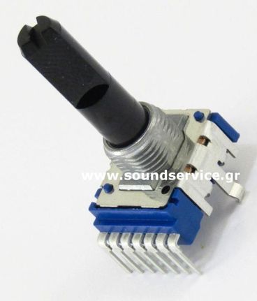 14mm STEREO 10KB ΠΟΤΕΝΣΙΟΜΕΤΡΟ ΠΕΡΙΣΤΡΟΦΙΚΟ ΣΑΣΙ 7-PIN ΑΞΟΝΑΣ 20MM FLAT