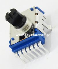 14mm STEREO 10KB ΠΟΤΕΝΣΙΟΜΕΤΡΟ ΠΕΡΙΣΤΡΟΦΙΚΟ ΠΛΑΚΕΤΑΣ 7-PIN ΑΞΟΝΑΣ 6MM FLAT ALPS RK14