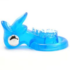 7-Function Tongue Vibrating Cock Ring in Blue Color-thumb-2