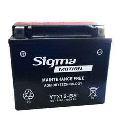 Μπαταρία μοτοσυκλέτας SIGMA YTX12-BS AGM 10AH