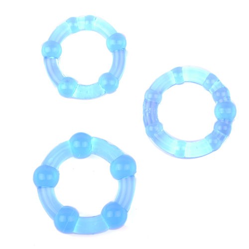 Clear Blue Triple Cockring Kit